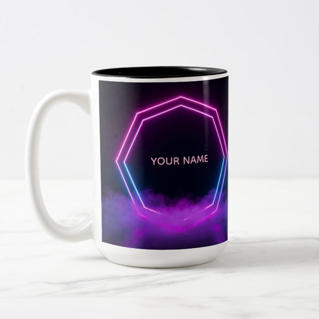 Customisable Synthwave Aesthetic-Mug Two-Tone Coffee Mug (Left)