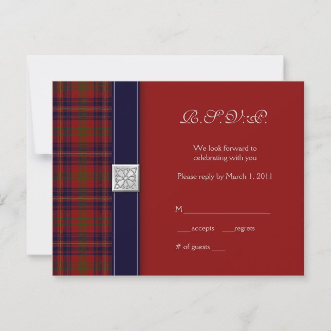 Customisable Tartan Celtic Response Card (Front)
