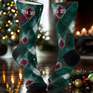 Customisable Tartan Plaid Personalised Chequered  Socks