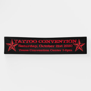 Customisable Tattoo convention black red banner