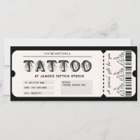 Customisable tattoo Gift Certificate Card Voucher