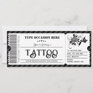 Customisable Tattoo Gift Certificate Voucher  Invitation