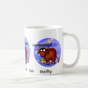 Customisable Taurus traits Cute Cartoon Zodiac Coffee Mug