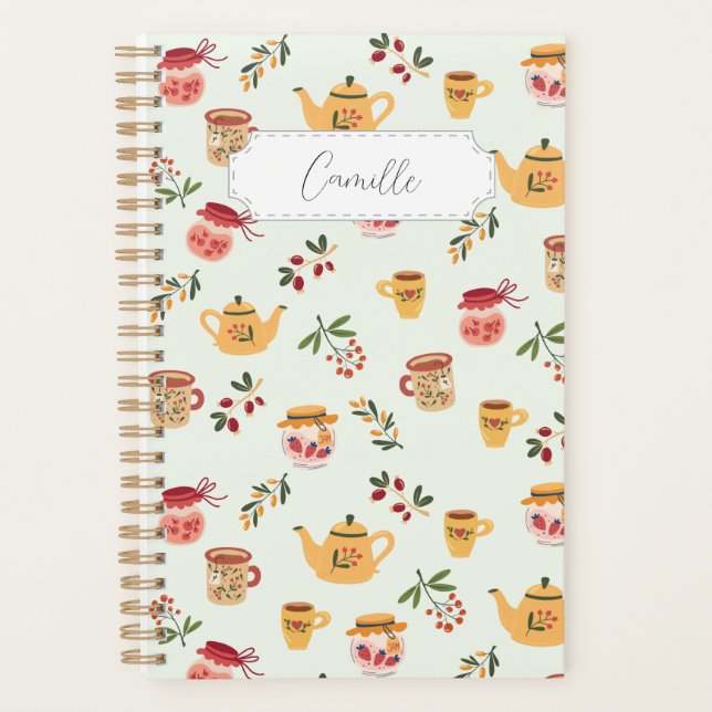Customisable Tea Time Seamless Pattern Planner (Front)