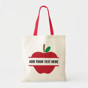 Customisable Teacher Apple Tote Bag