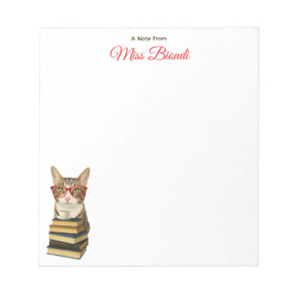 Customisable Teacher Notepad – Marty the Cat 