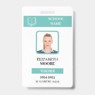 Customisable Teacher & Student ID Card Template Badge