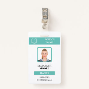 Customisable Teacher & Student ID Card Template ID Badge