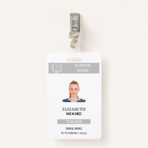 Customisable Teacher & Student ID Card Template ID Badge