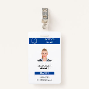 Customisable Teacher & Student ID Card Template ID Badge