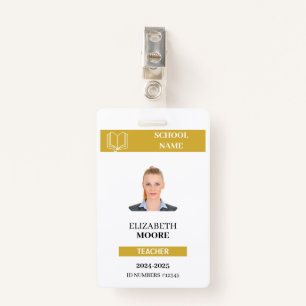 Customisable Teacher & Student ID Card Template ID Badge