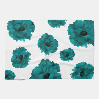 Customisable! teal carnation toss pattern- tea towel