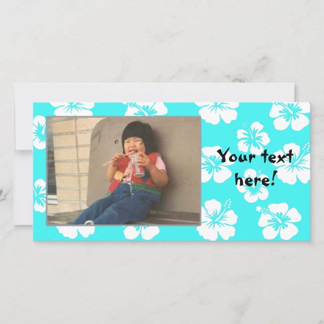 Customisable Teal Hibiscus Photocard (Front)