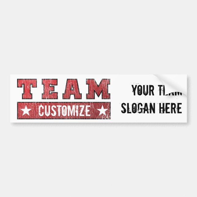Customisable Team Name and Slogan - Customised Bumper Sticker (Front)