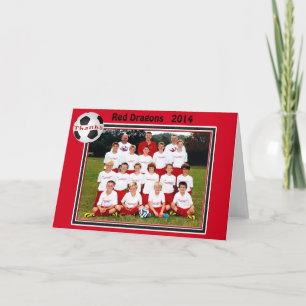 Customisable Team Photo Soccer Card for Monica