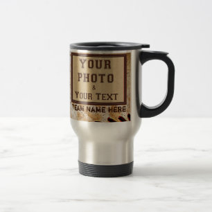 Customisable TEAM PHOTO, TEXT Baseball Coffee Mugs