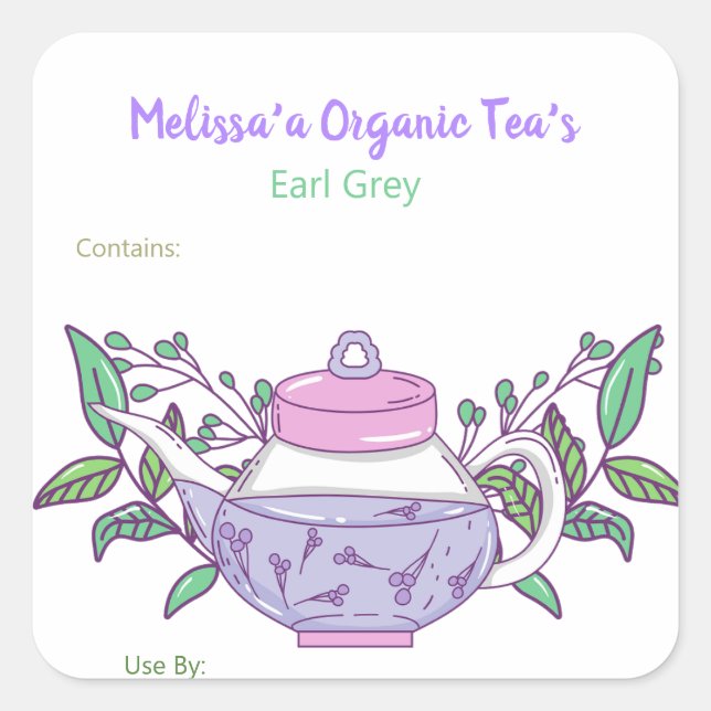 Customisable Tea's and Tea Blends Food Labels (Front)