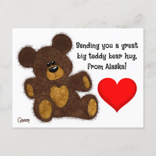 Customisable Teddy Bear Hug - Postcard