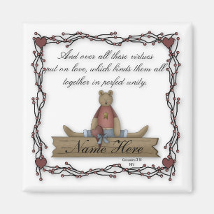 Customisable Teddy Bear Virtues Magnet 6
