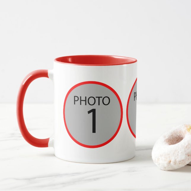 Customisable template 3 PHOTO Coffee Mug (With Donut)