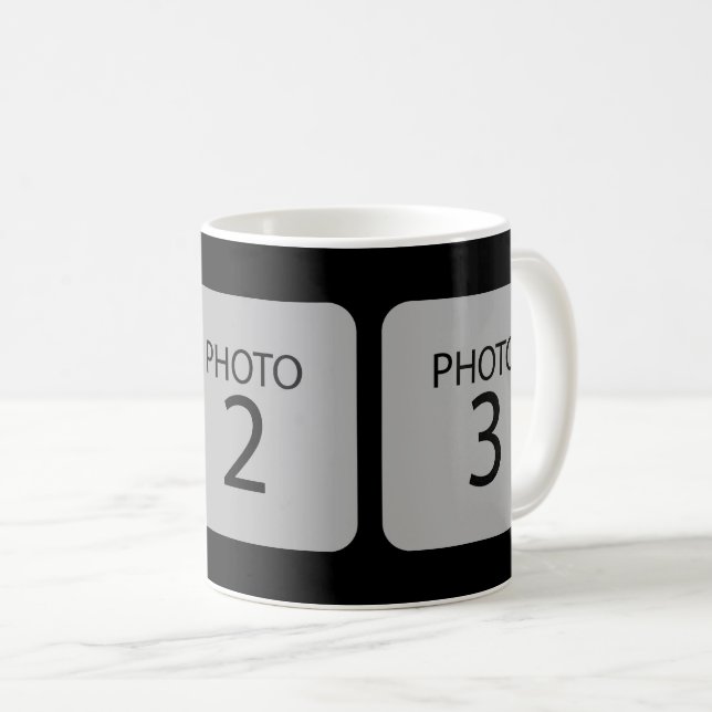 Customisable template 3 square PHOTOS Coffee Mug (Front Right)