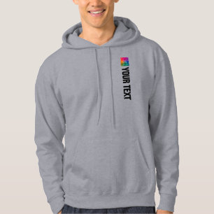 Customisable Template Add Text Photo Mens Modern Hoodie