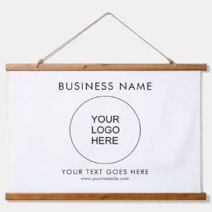 Customisable Template Add Your Business Logo Text Hanging Tapestry