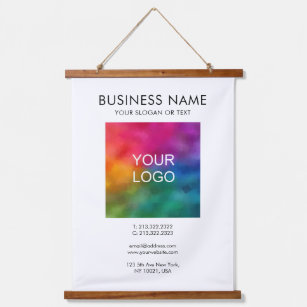 Customisable Template Business Company Logo Text Hanging Tapestry