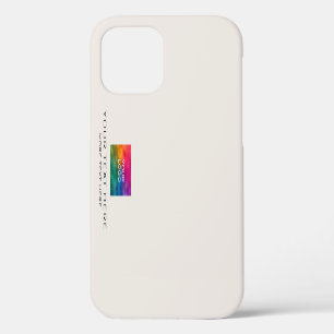 Customisable Template Business Logo Elegant Beige iPhone 12 Case
