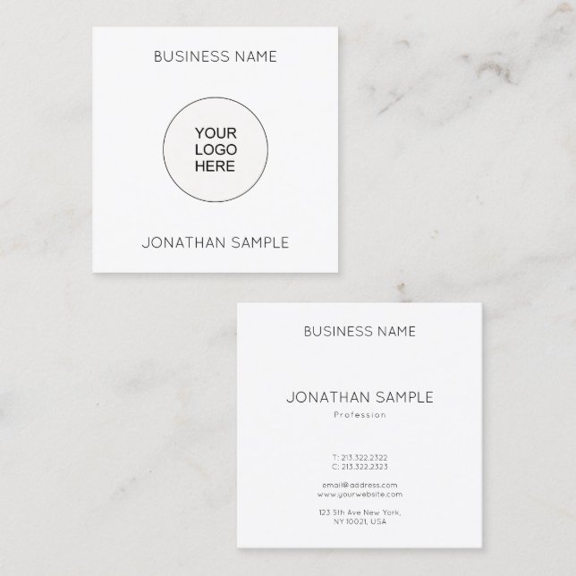 Customisable Template Upload Your Company Logo Square Business Card (Front/Back)