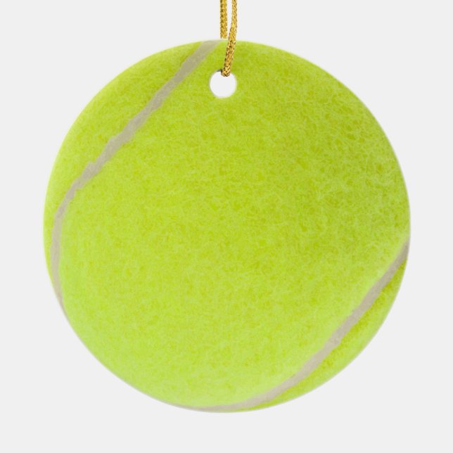 Customisable Tennis Ball Ceramic Tree Decoration (Front)
