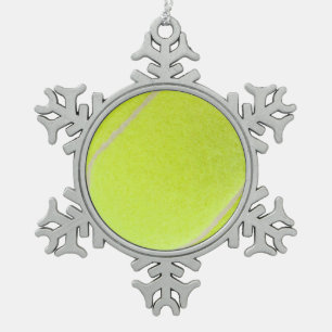 Customisable Tennis Ball Snowflake Pewter Christmas Ornament