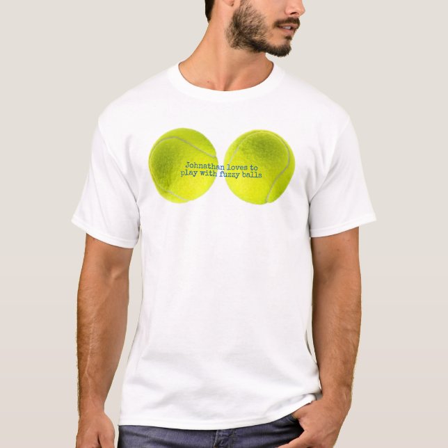 Customisable Tennis Fuzzy Ball Player T-Shirt (Front)