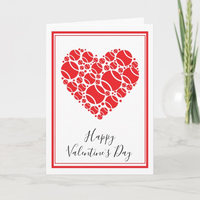Customisable Tennis red 💘 Valentine's  Card (Front)