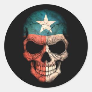 Customisable Texas Flag Skull Classic Round Sticker