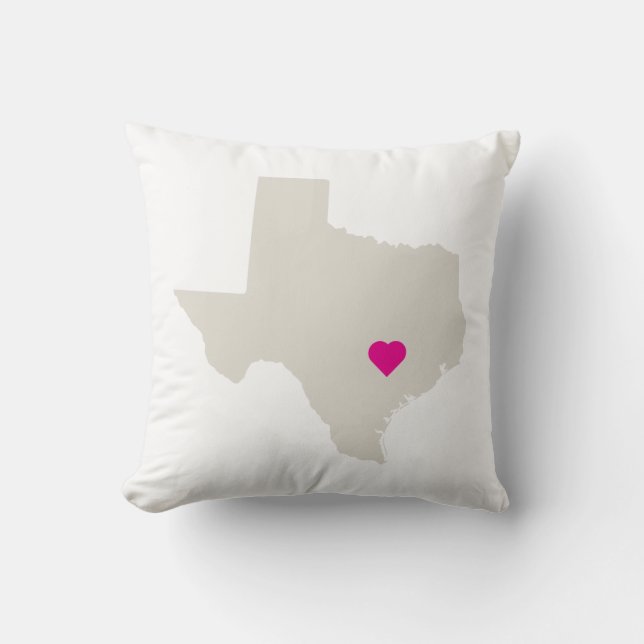 Customisable Texas State Love Reversible Pillow (Front)