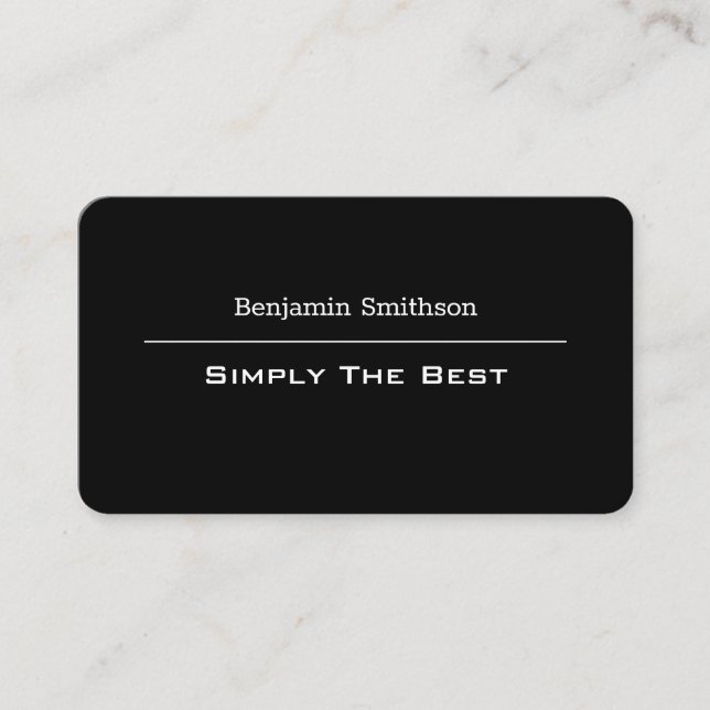 Customisable Text and Colours Basic Black and Whit Business Card (Front)