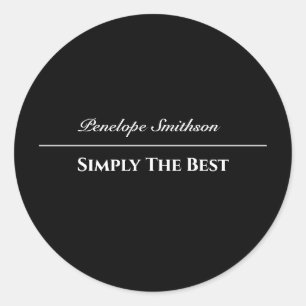 Customisable Text and Colours Basic Black and Whit Classic Round Sticker