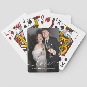 Customisable text and photo wedding guest  playing cards