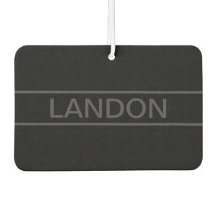 Customisable Text   Bold Modern Black & Dark Grey Car Air Freshener