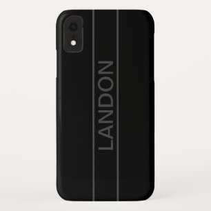 Customisable Text   Bold Modern Black & Dark Grey iPhone XR Case