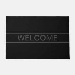 Customisable Text   Bold Modern Black & Dark Grey Doormat