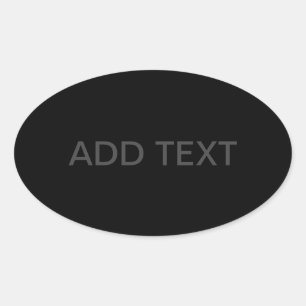 Customisable Text   Bold Modern Black & Dark Grey Oval Sticker