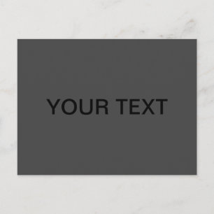 Customisable Text   Bold Modern Black & Dark Grey Postcard