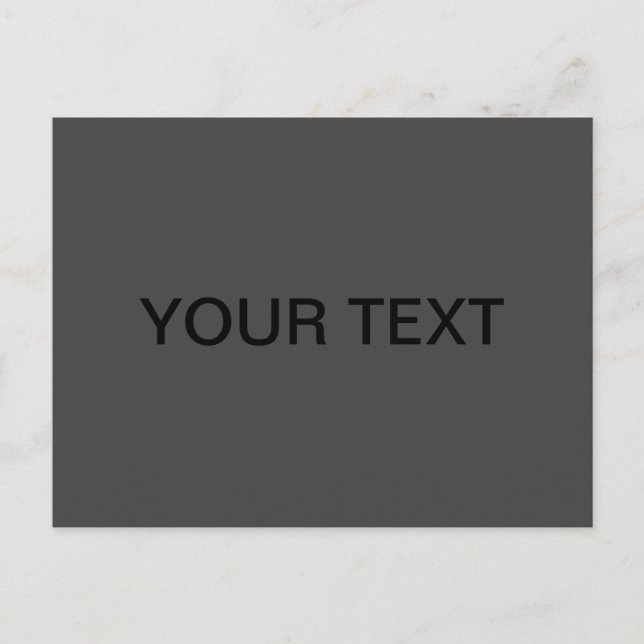 Customisable Text | Bold Modern Black & Dark Grey Postcard (Front)