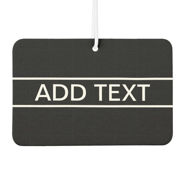 Customisable Text | Bold Modern Black & White Car Air Freshener (Front)