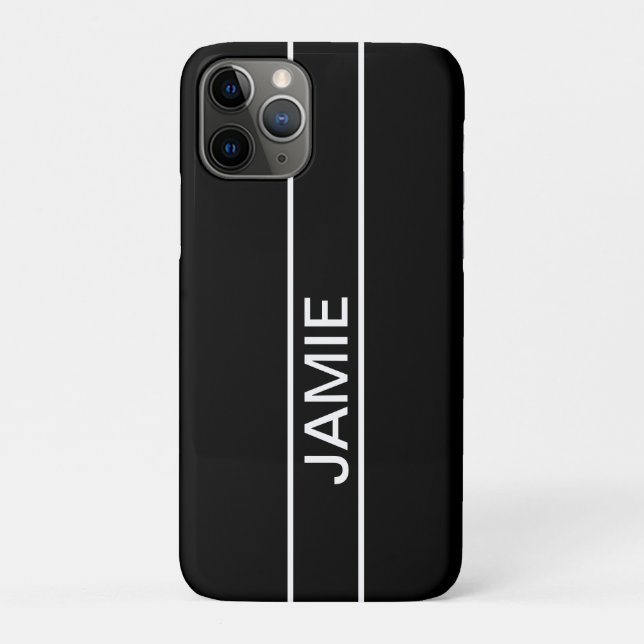 Customisable Text | Bold Modern Black & White Case-Mate iPhone Case (Back)