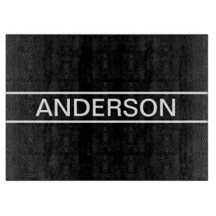 Customisable Text   Bold Modern Black & White Cutting Board