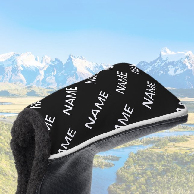 Customisable Text | Bold Modern Black & White Golf Head Cover (Creator Uploaded)