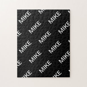 Customisable Text   Bold Modern Black & White Jigsaw Puzzle